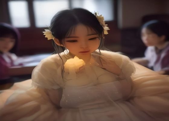 日本演艺圈新人发布会现场，台上年轻女演员在镁光灯下接受采访，背景有日文品牌标语，气氛正式
